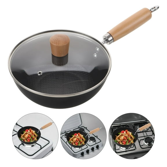Minkissy Non-Stick Chinese Wok Frying Pan Set - Iron Cookware for Stir Fry, , and Everyday Cooking