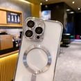 thumbnail image 5 of for iPhone 15 Pro Max Case Magnetic Titanium Glossy Clear with Camera Lens Protector MagSafe Electroplated Silicone Dust-Proof Net Shockproof Protective Phone Case Cover 6.7 Inch - Silver, 5 of 12