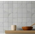 thumbnail image 2 of S4Sassy Vintage Style Waterproof Wall Wrap, Textured Finish Mosaic Tile Wallcover, Marble Texture Tile Print Contact Paper For Backsplash, Self Adhesive Vinyl Wallpaper, Home Decor- White-25"X360", 2 of 9