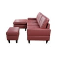 thumbnail image 5 of Ainehome Furniture Convertible Sectional Sofa with Ottoman Modern L Shape Sectional Couch Faux Leather Couch for Small Space, Red, 5 of 6