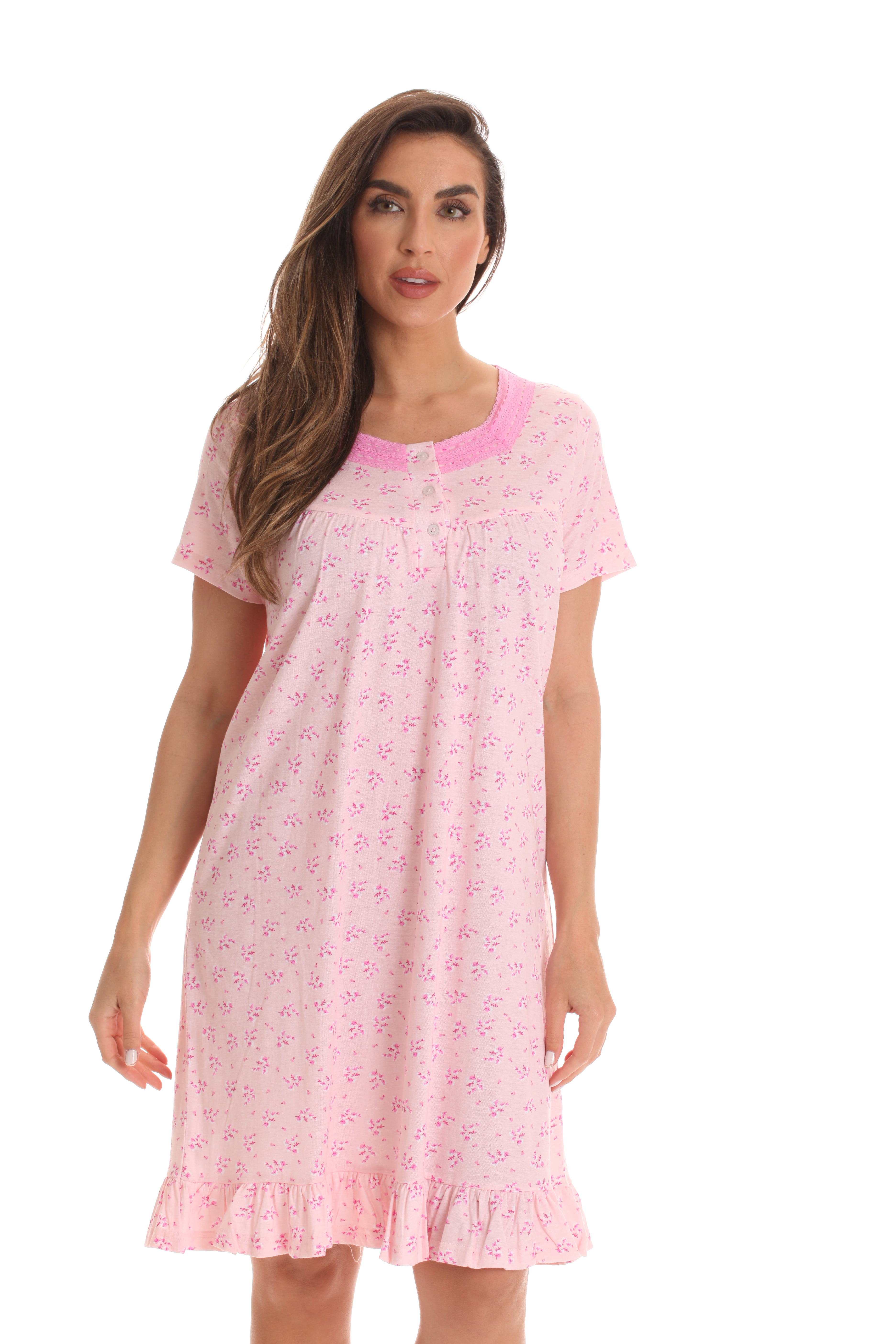 Short sleeve cotton nightgown