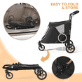 thumbnail image 5 of Magshion Dog Stroller, Pet Stroller for Small Medium Dogs & Cats, Adjustable Handlebar 9 Angles 20°-180°, 3 Wheel (Black), 5 of 11