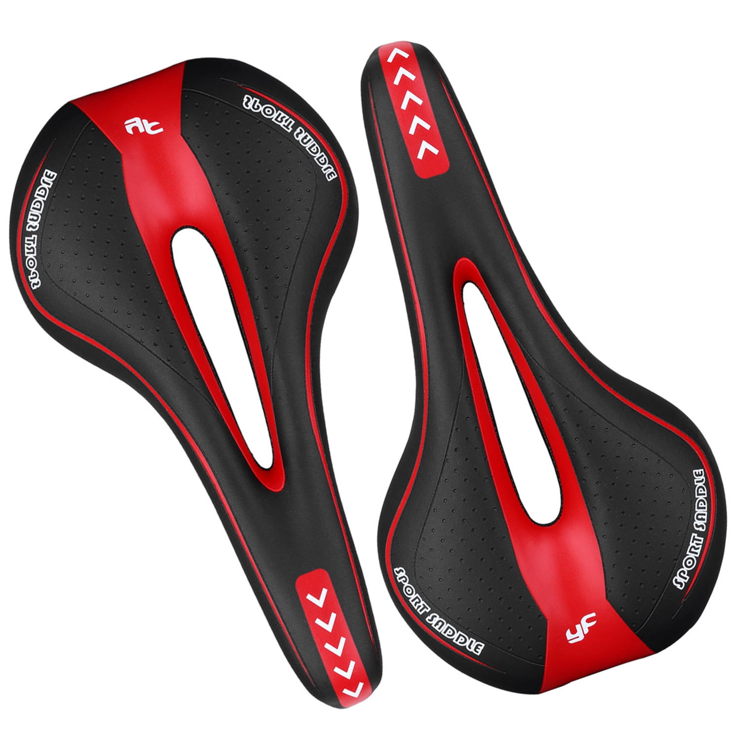 EZGO Bicycle Seat Mountain Bike Seat Saddle Breathable Soft Padded with Hollow Central Relief Zone Bike Seat Red