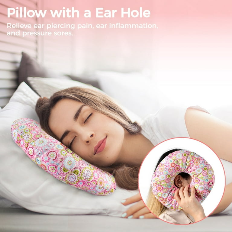 Ear Piercing Pillow for Side Sleepers Donut Pillow with Ear Hole