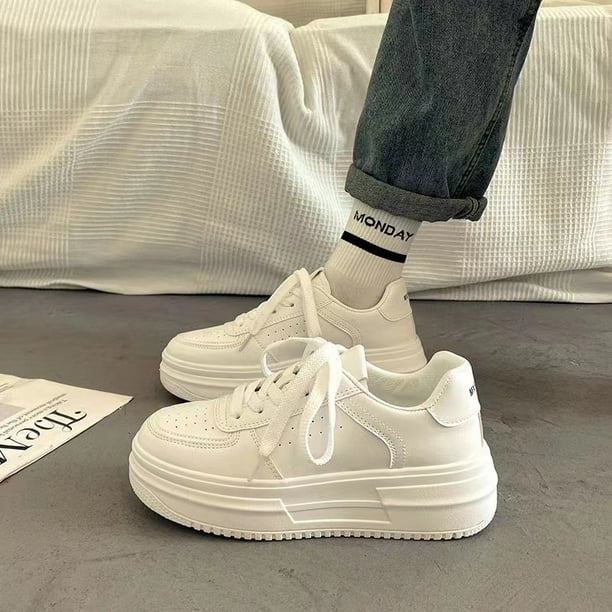 Zapatos blancos pequeños de primavera y otoño, zapatos de tabla para mujeres coreanas, zapatos casuales de una sola capa para estudiantes