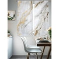 thumbnail image 4 of White Gold Marble Sheer Curtains 63 Inch Length 2 Panels Set, Abstract Simple Geometric Voile Window Treatment Rod Pocket Curtains Sheers Drapes for Bedroom/Living Room/Kitchen 52x"63"x2, 4 of 7