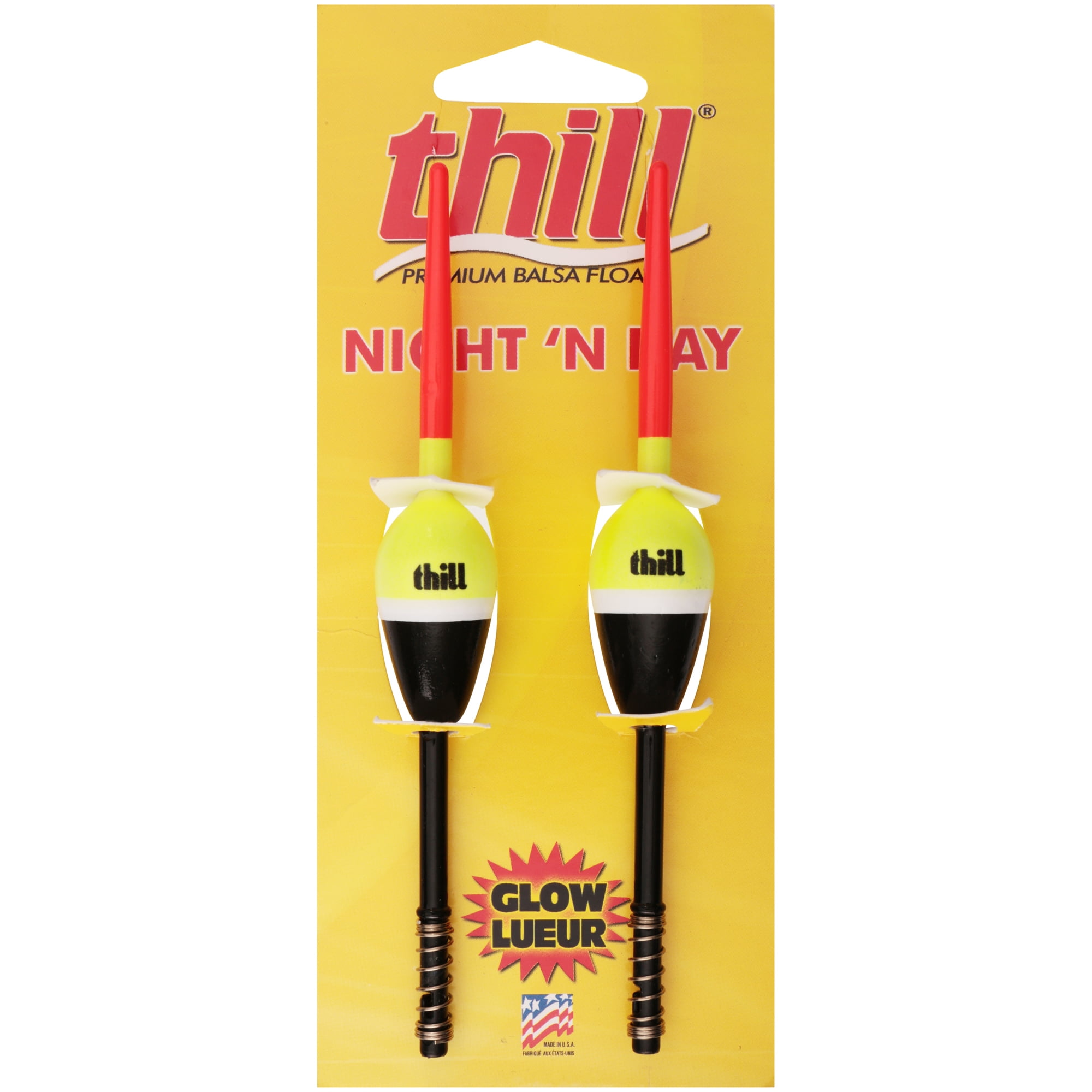 Thill Night N Day Glow Float Fishing Lure Float Orange Yellow Black