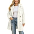 thumbnail image 2 of Smsaxvxz Womens Long Coats Winter Warm Fuzzy Jackets Long Sleeve Outerwear White XL, 2 of 9