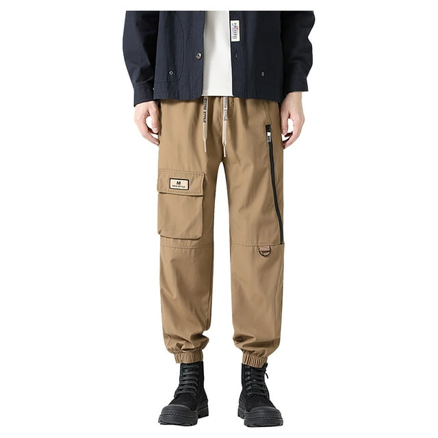 Sweatpants Men's Casual Drawstring Overalls Ankle Banded Pants Multi-pocket Pants Trousers on Clearance