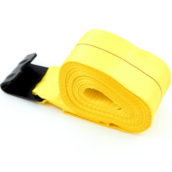 Red Hound Auto 4 inches x 30 Winch Straps with Flat Hook for Flatbed Truck Trailer Load Tiedown in Yellow