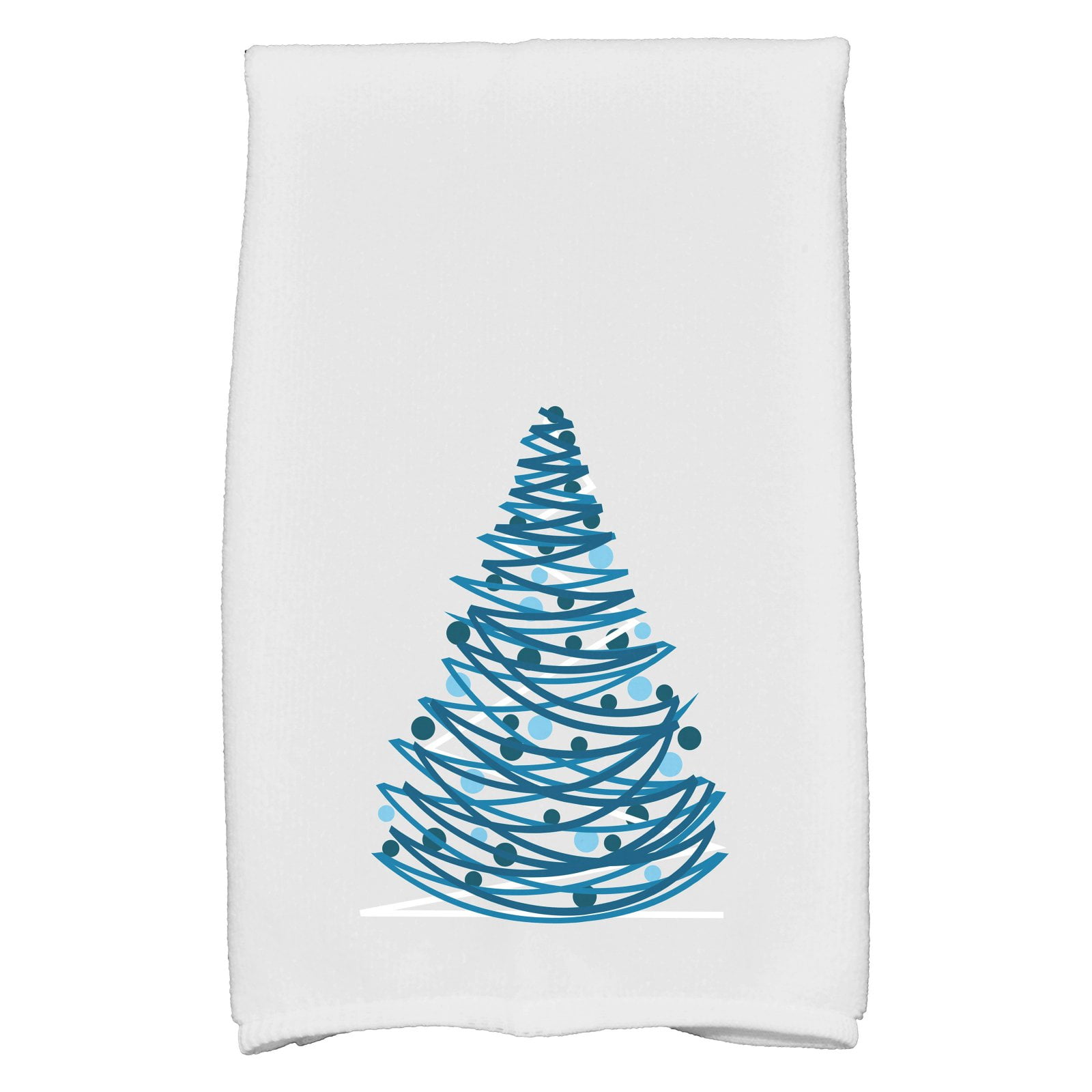 3D Rose Modern Pattern Triangle Xmas Holiday Tree Merry Christmas Greeting Snowflakes Background Hand/Sports Towel 15 x 22