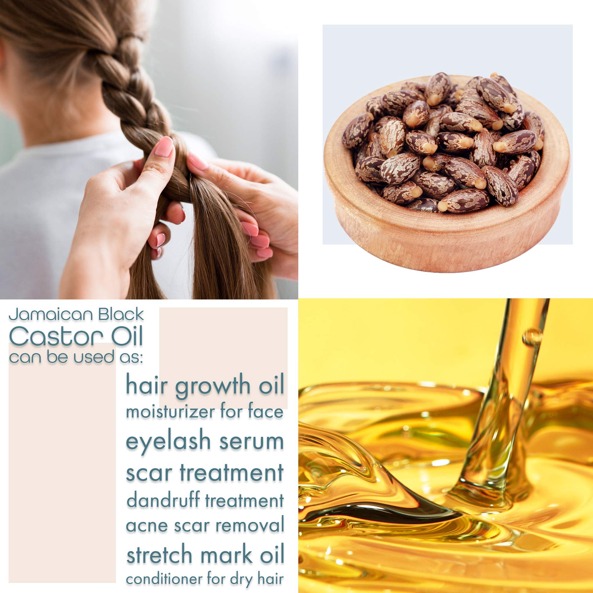 Jamaican Black Castor Oil Hair Growth Hair Oil Edge Control Hair Growth Products Beard Growth Oil Natural Hair Products Cold Pressed Caster Oil Organic Pure Jamaican Black Castor Oil Organic 1 Gallon