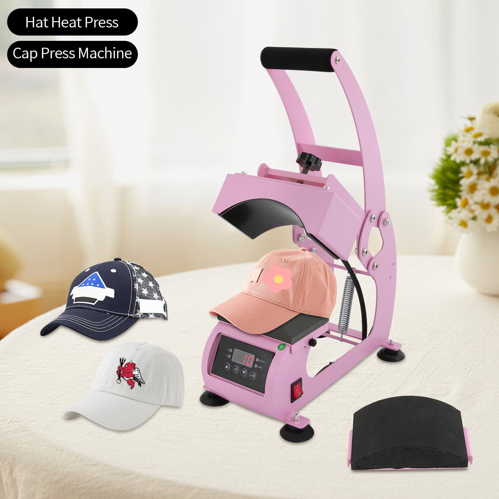 Hat Heat Press Machine, Press with Timer & Temperature Control, 2-in-1 Hat Heat Press Machine