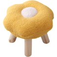 thumbnail image 1 of Small Foot Stool Sofa Stool Flower Shape Shoe Changing Stool Step Stool Under Desk Footstool for Bedside Porch Playroom, Yellow, 1 of 1