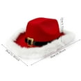thumbnail image 4 of AWZXDE Festive Kids Hat Cowboy Hat With Santa Trim And Adjustable Belt Strap Party Celebration Stage Play Clothing Red, 4 of 4