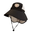 thumbnail image 4 of Oiyii Toddler Girls Breathable Bucket Hats Bear Embroidered Mesh Panel Camping Sun Hats, Black, 4 of 7