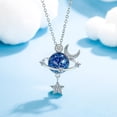 thumbnail image 3 of Collar de plata Oso de Fresa Universo Estrella Luna Cristal 925, 3 of 5