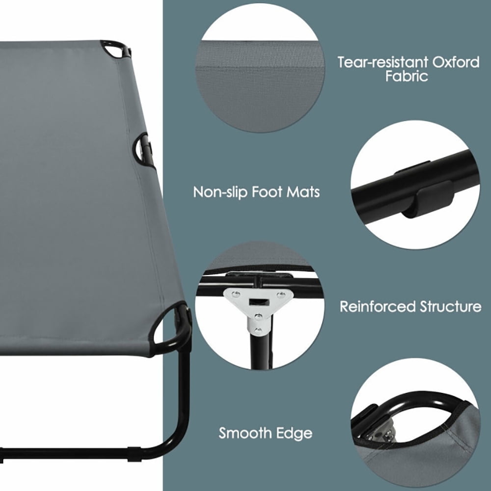Aimee Lii Outdoor Folding Camping Bed for Sleeping Hiking Travel, Camping Cots for Adults, Gray