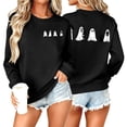 thumbnail image 2 of KEGIRLOM Oversized Halloween Sweaters for Women, Black Cat, Ghost, Pumpkin Print, Long Sleeve, Crew Neck, Halloween Outfits Black, 2 of 6
