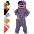 thumbnail image 2 of Adult Silly Onesie Funny Monster Hooded One Piece Loungewear Fleece Pajamas, 2 of 5