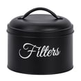 thumbnail image 1 of Coffee Filter Holder, Basket Coffee Filter Storage with Lid, Round Coffee Filter Container for Counter,Black, 1 of 7