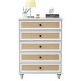 thumbnail image 5 of YOCWO Mid Century 5 Drawer Dresser, Chest of Drawer for Bedroom Living Room Entryway, White, 31.5" Wide, 5 of 9