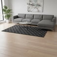 thumbnail image 2 of HomeRoots 676043 9 x 12 ft. Black & Ivory Geometric Transitional Washable Machine Made Rectangle Area Rug with UV Protection, 2 of 9