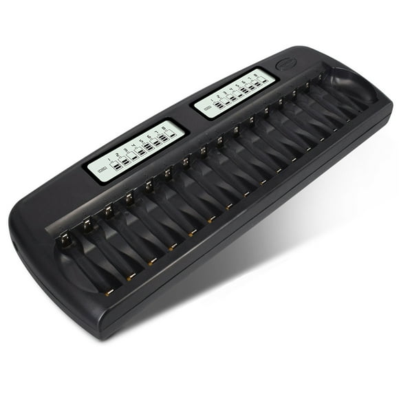 Amdohai PALO PL-NC31 Universal Intelligent Battery Two 3 Inch LCD Display Speedy Smart w/ 16 Battery Slots for 1.2V Ni-MH AAA AA Batteries Plug