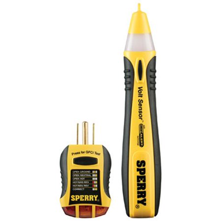STK001 Non-Contact Voltage Tester (VD6504) & GFCI Outlet / Receptacle Tester (GFI6302) Kit, Electrical AC Voltage Detector, 2 Pc. Pk.,...
