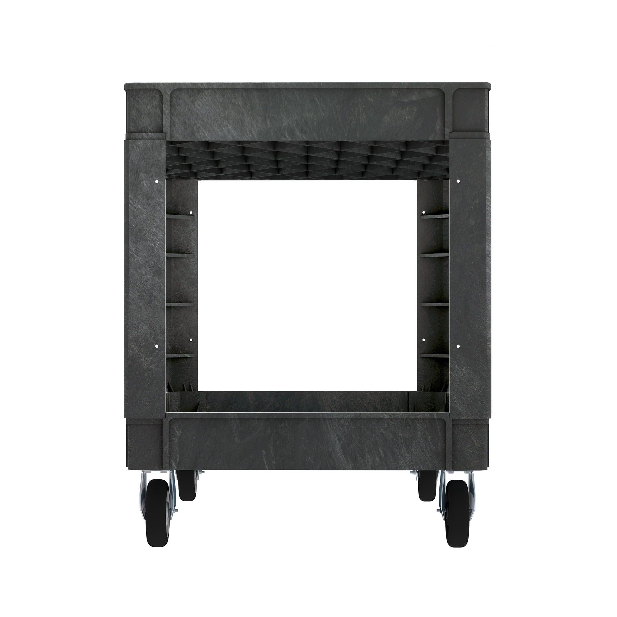 ModFusion Heavy-Duty Utility Cart with Wheels – 550 lbs Capacity Industrial Service Cart with Deep Storage Shelves for Easy Transport and Organization