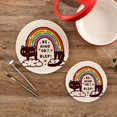 thumbnail image 2 of SKYSONIC Kawaii Rainbow Cat Pot Holders Trivets, 2 Pcs Heat Resistant Trivets,Funny Kitten Quotes Cotton Thread Weave Mats for Hot Pads Pans Pot Bowl Teapot for Kitchen Decor, 2 of 7
