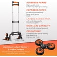 thumbnail image 3 of Stair Climbing Hand Truck Foldable Aluminum Dolly Cart 6-Wheel Stairs Climber 43.3 Handle 176 lb Flat Load Home Warehouse No Assembly, 3 of 6