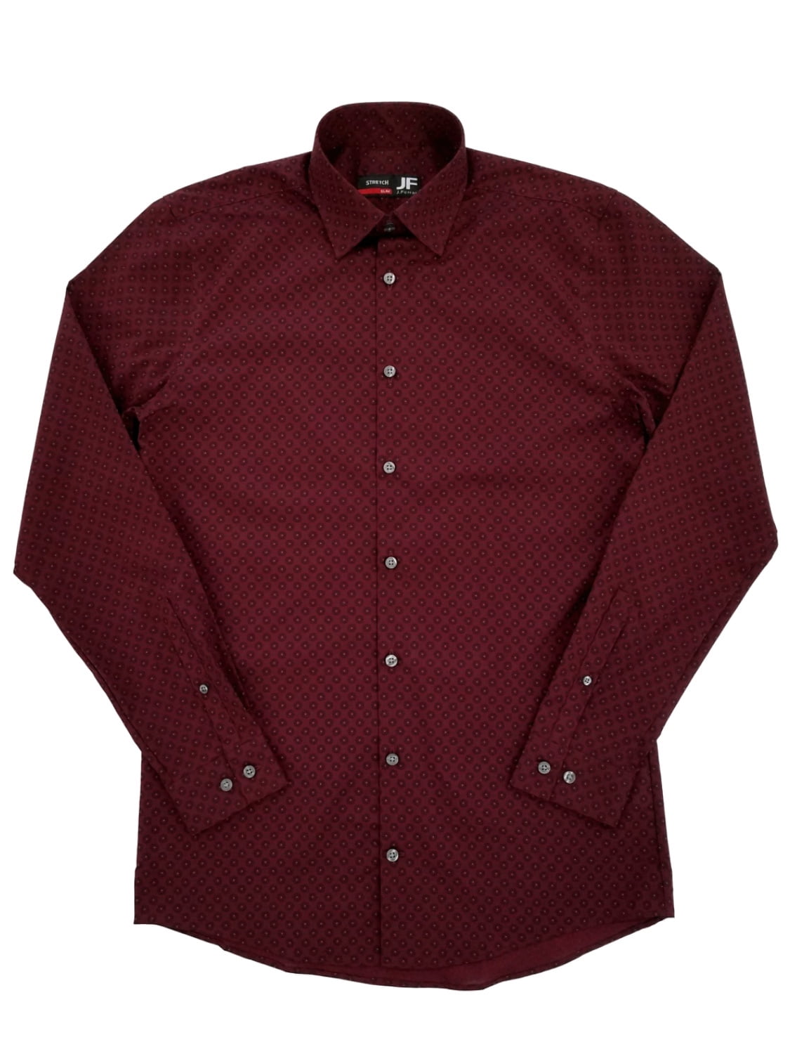 Details about   Men's ERIC SANA NWT Burgundy Damask Print Long Sleeve Dress Shirt SZ 18.5 