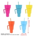 thumbnail image 4 of Xirurus 2‑in‑1 Snack & Drink Cup with Straw – Large Opening Plastic Beverage & Snack Bowl for Movies, Home, Travel – Pink, 4 of 6