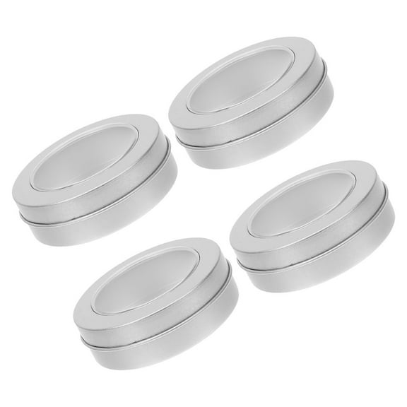 OUNONA 4pcs Round Tin Boxes with Lids Clear Window Cookie Tins Canisters Empty Containers for Crafts Cosmetics Food Storage Party Favors