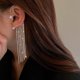 thumbnail image 4 of Punk Clip Pendiente Vintage Retro Exquisito Pendiente Cuelga Pendiente de gota Brillante Rhinestone Moda Pendientes para regalos de fiesta Plata izquierda Yuyangstore Pendientes Ear Cuff, 4 of 7