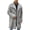 Gray, variant on Mens Faux Fur Coat Winter Long Fleece Jacket Luxury Fluffy Lapel Long Sleeve Parka Overcoat Warm Open Front Cardigan Outwear Brown