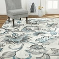 thumbnail image 4 of Home Dynamix Boho Odesa Modern Floral Area Rug, Ivory/Aqua, 6'6"x9'6", 4 of 4