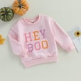 thumbnail image 2 of Okbabeha Halloween Sweatshirts for Girls Toddler Long Sleeve Crewneck Letter Pumpkin Print Pullover Tops, 2 of 7