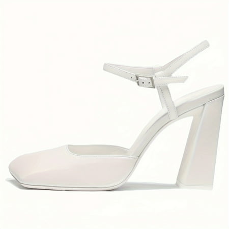 

Women s Solid Color Clip Toe Dress Stylish High Heel Sandals Square Open Toe Heels