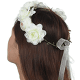 thumbnail image 4 of Corona de flores rosas ajustable para mujeres y niñas, diademas, corona de pelo romántica, tocado, boda, fiesta de cumpleaños MFZFUKR CPB-DE-LYY882-2, 4 of 5