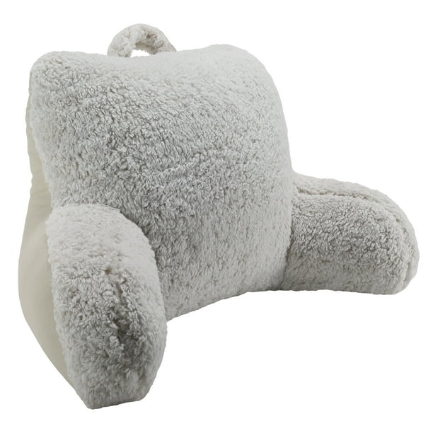 Better Homes & Gardens Two Toned Sherpa Backrest Pillow with Mink Back