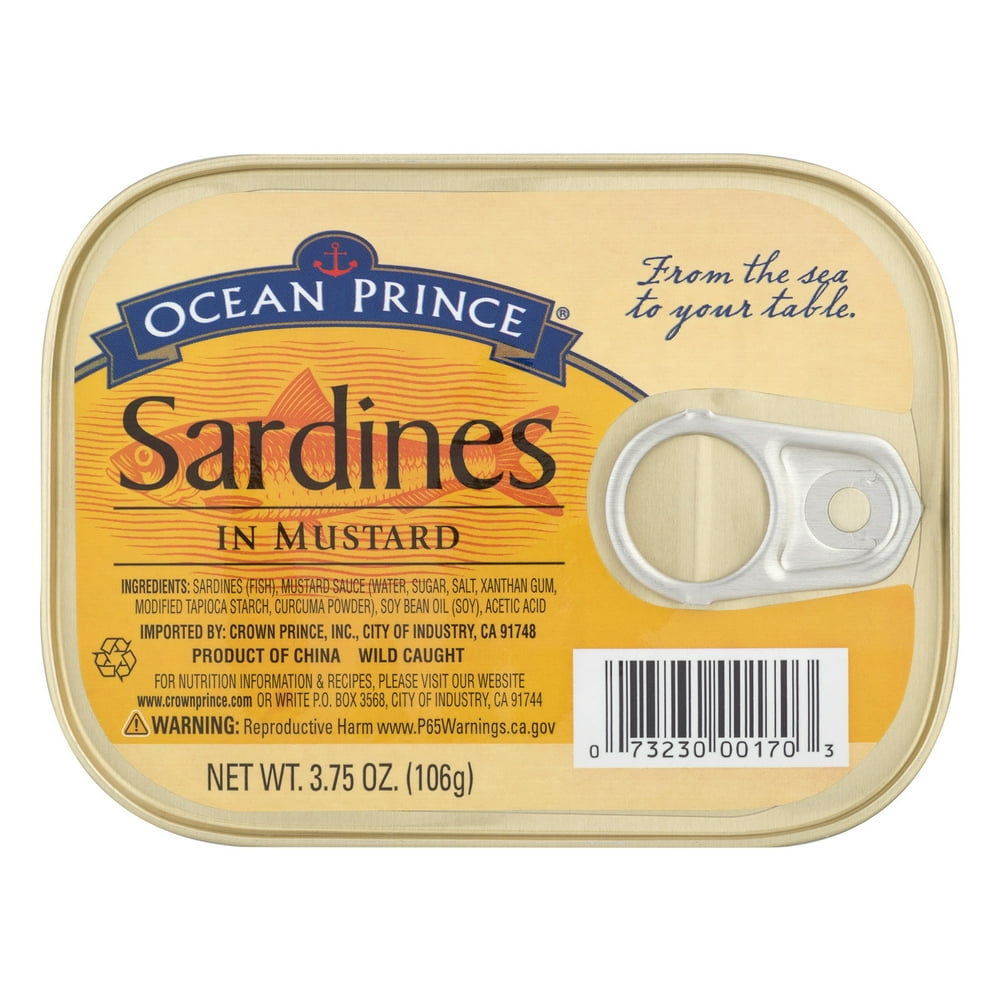 Ocean Prince Sardines in Mustard, 3.75 oz