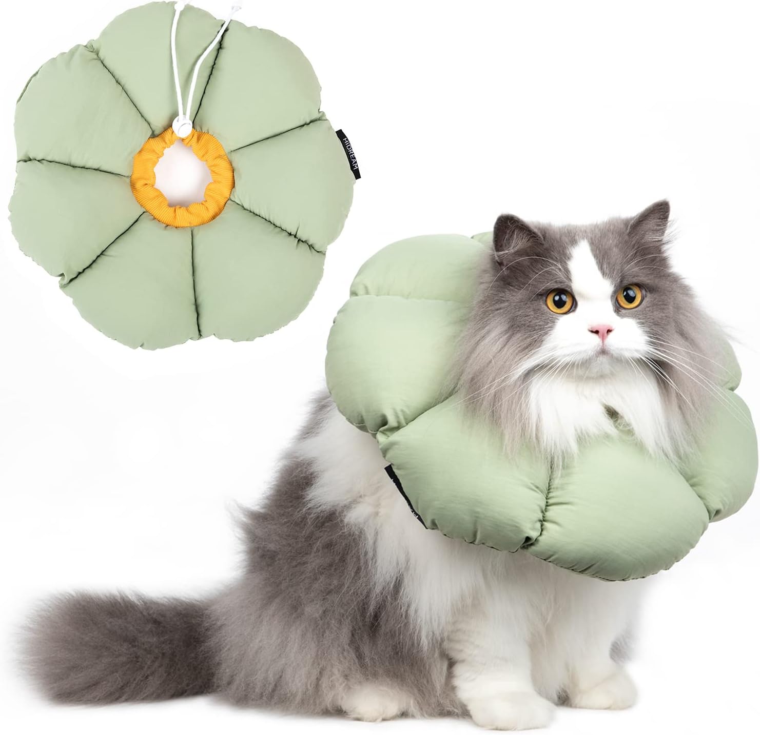 Adjustable Waterproof Cat Recovery Collar – Soft Pet Cone (Blue, Polyester)