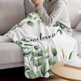 thumbnail image 3 of Eucalyptus Blanket Soft Cozy Warm Throw Blanket for Couch, Plush Fuzzy Flannel Fleece Blankets for Sofa, Sage Green Vines Branch Watercolor Plant Bed Blankets Lightweight Gifts for Women, 40"x50", 3 of 9