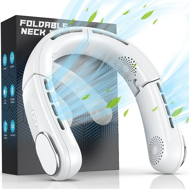 Ventilador de cuello portátil ChillGo: sin aspas, plegable, 5200 mAh, aire acondicionado de 4 ventilaciones, ventilador de refrigeración portátil para viajes y exteriores
