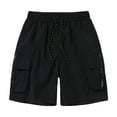 thumbnail image 2 of DDAPJ pyju Men's Cargo Sweat Shorts Elastic Waist Drawstring Casual Jogger Shorts Lightweight Multi Pocket Hiking Fishing Shorts Relaxed Fit Outdoor Work Shorts Black L, 2 of 4
