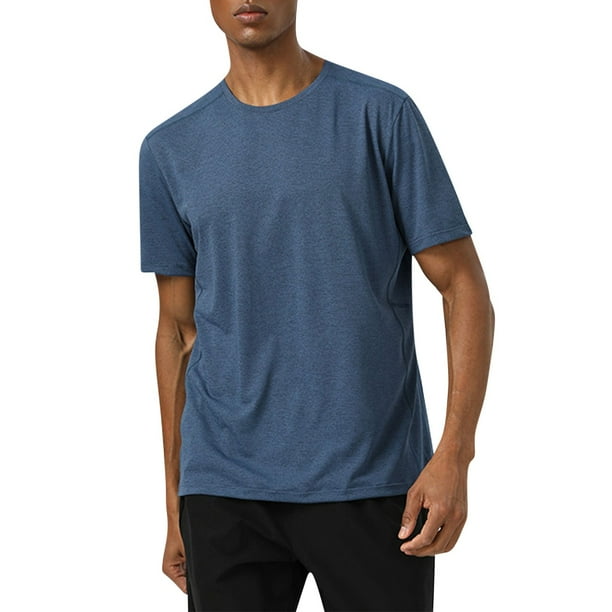 pstuiky camisetas de hombre, Camiseta deportiva de verano para hombre, transpirable, para correr, entrenamiento, mallas elásticas altas, manga corta, cuello redondo camisas casuales para hombre m
