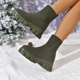 thumbnail image 4 of XUNKUSGA Booties for Women Fashion Solid Color Elastic Chelsea Boots Women Casual Chunky Block Heel Round Toe Ankle Booties Comfy Trendy Slip On Women Boots 5.5-9.5 Army Green, 4 of 7