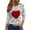 Gray, variant on Womens Plus Size Valentine's Day Tops Casual 3/4 Sleeve Crewneck Shirt Romantic Date Night Pullover Tops Oversized Love Heart Print Half Sleeve Blouse Black L